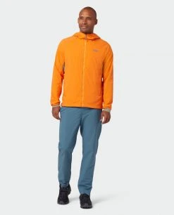 Stio Men's Alpiner Hooded Jacket -Stio Sales Shop M Alpiner Hooded Jacket Orange Peel 1 Full