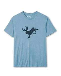 Stio Men's Bucking Jackalope Tee -Stio Sales Shop M Bucking Jack Light Blue Heather
