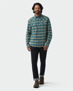 Stio Men's Junction Midweight Flannel Shirt 34 Stio Men's Junction Midweight Flannel Shirt -Stio Sales Shop M Junction Midweight Flannel Shirt Deep Delta Plaid 4