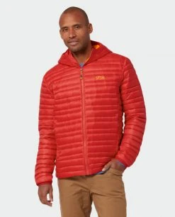 Stio Men's Pinion Down Hooded Jacket -Stio Sales Shop M Pinion Hooded Down Jacket Risk Red 3 Top
