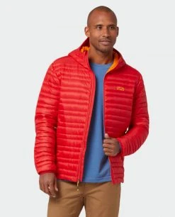 Stio Men's Pinion Down Hooded Jacket -Stio Sales Shop M Pinion Hooded Down Jacket Risk Red 5 Top