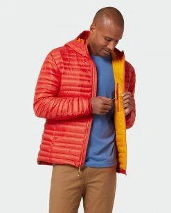 Stio Men's Pinion Down Hooded Jacket -Stio Sales Shop M Pinion Hooded Down Jacket Risk Red 6 Top
