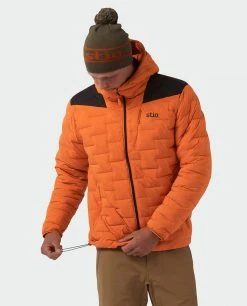 Stio Men's Skillet Stretch Down Hooded Jacket -Stio Sales Shop M Skillet Stretch Down Hooded Jacket Basecamp Orange 3