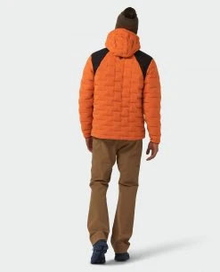 Stio Men's Skillet Stretch Down Hooded Jacket -Stio Sales Shop M Skillet Stretch Down Hooded Jacket Basecamp Orange 9