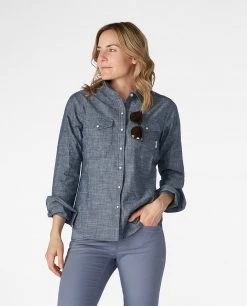 Stio Women's Ashton Chambray Shirt - Past Season -Stio Sales Shop W Ashton Chambray Shirt Dark Chambray 1 2b5782e0 b711 4ad5 ae5a bf5cda1cf818