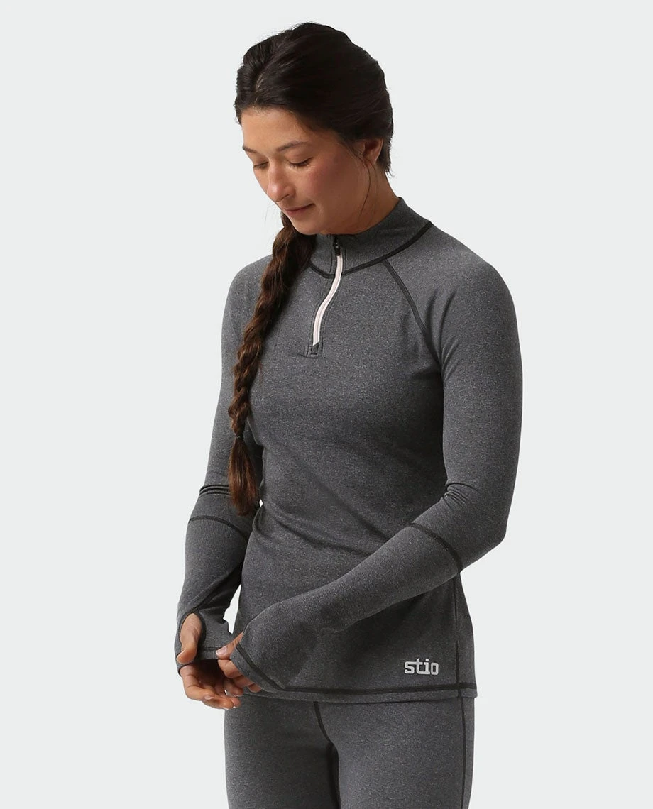 Stio Women's Basis Power Wool™ Zip Neck 3 Stio Women's Basis Power Wool™ Zip Neck - Image 3