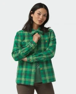 Stio Women's Hutkeeper Flannel Shirt -Stio Sales Shop W Hutkeeper Flannel Shirt Herbage Plaid 2