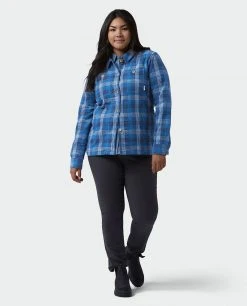 Stio Women's Hutkeeper Flannel Shirt -Stio Sales Shop W Hutkeeper Flannel Shirt Mountain Shadow Plaid Alt 6