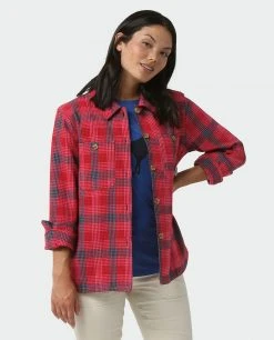 Stio Women's Hutkeeper Flannel Shirt -Stio Sales Shop W Hutkeeper Flannel Shirt Pink Elation Plaid 2