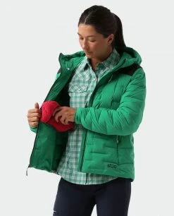 Stio Women's Skillet Stretch Down Hooded Jacket -Stio Sales Shop W Skillet Stretch Down Hooded Jacket Greenery 3