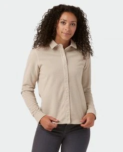 Stio Women's Thermop Fleece Snap Shirt -Stio Sales Shop W Thermop Fleece Snap Shirt Pebble 1