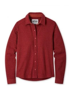 Stio Women's Thermop Fleece Snap Shirt -Stio Sales Shop W Thermop Fleece Snap Shirt Roasted Beet
