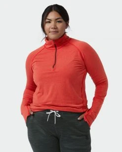 Stio Women's Tipton Tech Half Zip -Stio Sales Shop W Tipton Tech Half Zip Risk Red Alt 1