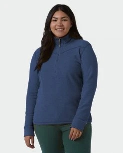 Stio Women's Turpin Fleece Half Zip -Stio Sales Shop W Turpin Fleece Half Zip Navy Peony Heather Alt 1
