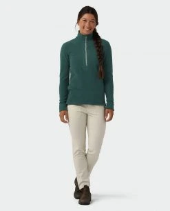 Stio Women's Turpin Fleece Half Zip -Stio Sales Shop W Turpin Fleece Half Zip Treeline Green Heather 3